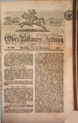 Frankfurter Ober-Post-Amts-Zeitung Dienstag 16. November 1819