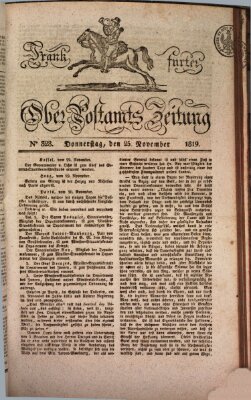 Frankfurter Ober-Post-Amts-Zeitung Donnerstag 25. November 1819