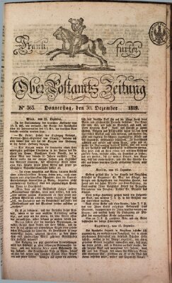 Frankfurter Ober-Post-Amts-Zeitung Donnerstag 30. Dezember 1819