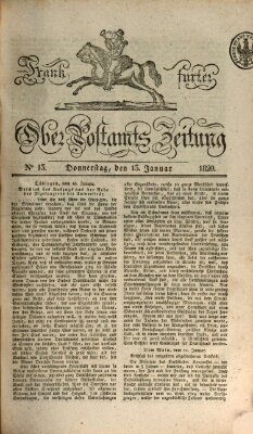 Frankfurter Ober-Post-Amts-Zeitung Donnerstag 13. Januar 1820