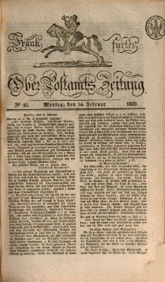 Frankfurter Ober-Post-Amts-Zeitung Montag 14. Februar 1820