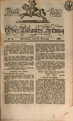 Frankfurter Ober-Post-Amts-Zeitung Mittwoch 16. Februar 1820