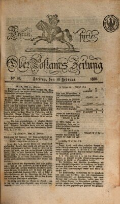 Frankfurter Ober-Post-Amts-Zeitung Freitag 18. Februar 1820