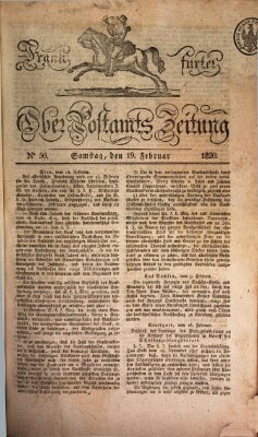 Frankfurter Ober-Post-Amts-Zeitung Samstag 19. Februar 1820