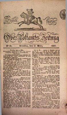 Frankfurter Ober-Post-Amts-Zeitung Dienstag 21. März 1820