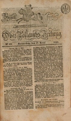 Frankfurter Ober-Post-Amts-Zeitung Donnerstag 27. April 1820