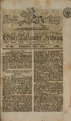 Frankfurter Ober-Post-Amts-Zeitung Donnerstag 1. Juni 1820