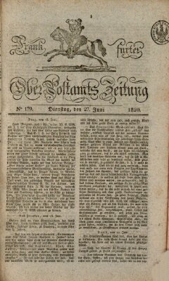 Frankfurter Ober-Post-Amts-Zeitung Dienstag 27. Juni 1820