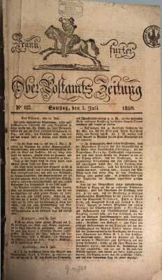 Frankfurter Ober-Post-Amts-Zeitung Samstag 1. Juli 1820