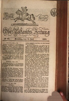 Frankfurter Ober-Post-Amts-Zeitung Sonntag 16. Juli 1820