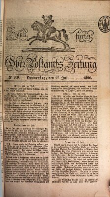 Frankfurter Ober-Post-Amts-Zeitung Donnerstag 27. Juli 1820