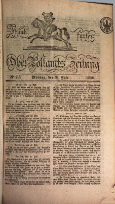 Frankfurter Ober-Post-Amts-Zeitung Montag 31. Juli 1820