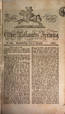 Frankfurter Ober-Post-Amts-Zeitung Donnerstag 3. August 1820