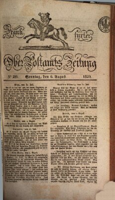 Frankfurter Ober-Post-Amts-Zeitung Sonntag 6. August 1820