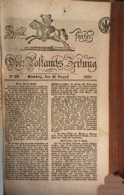 Frankfurter Ober-Post-Amts-Zeitung Samstag 26. August 1820