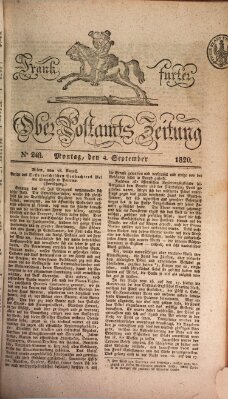 Frankfurter Ober-Post-Amts-Zeitung Montag 4. September 1820