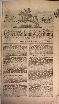 Frankfurter Ober-Post-Amts-Zeitung Freitag 8. September 1820