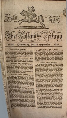 Frankfurter Ober-Post-Amts-Zeitung Donnerstag 14. September 1820