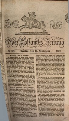 Frankfurter Ober-Post-Amts-Zeitung Freitag 15. September 1820