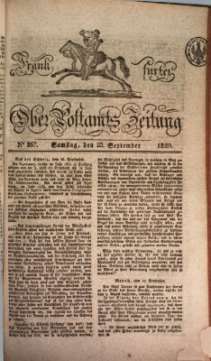 Frankfurter Ober-Post-Amts-Zeitung Samstag 23. September 1820