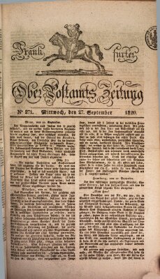 Frankfurter Ober-Post-Amts-Zeitung Mittwoch 27. September 1820