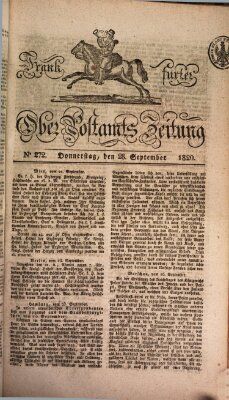 Frankfurter Ober-Post-Amts-Zeitung Donnerstag 28. September 1820