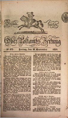 Frankfurter Ober-Post-Amts-Zeitung Freitag 29. September 1820