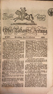 Frankfurter Ober-Post-Amts-Zeitung Dienstag 3. Oktober 1820