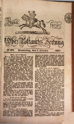 Frankfurter Ober-Post-Amts-Zeitung Donnerstag 5. Oktober 1820