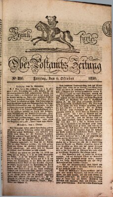 Frankfurter Ober-Post-Amts-Zeitung Freitag 6. Oktober 1820