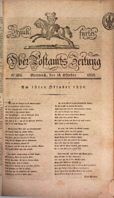 Frankfurter Ober-Post-Amts-Zeitung Mittwoch 18. Oktober 1820