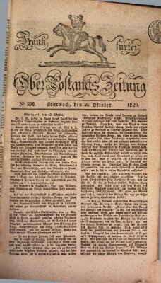 Frankfurter Ober-Post-Amts-Zeitung Mittwoch 25. Oktober 1820