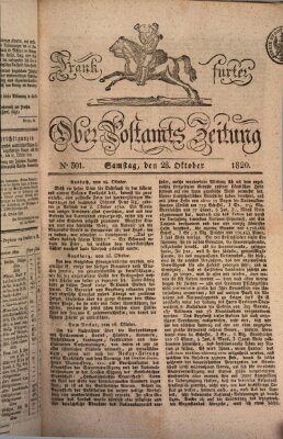 Frankfurter Ober-Post-Amts-Zeitung Samstag 28. Oktober 1820