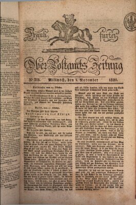 Frankfurter Ober-Post-Amts-Zeitung Mittwoch 1. November 1820