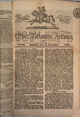 Frankfurter Ober-Post-Amts-Zeitung Samstag 18. November 1820