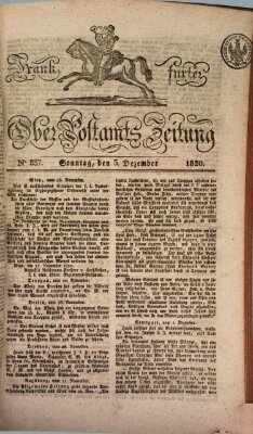 Frankfurter Ober-Post-Amts-Zeitung Sonntag 3. Dezember 1820