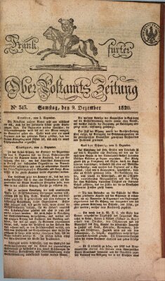 Frankfurter Ober-Post-Amts-Zeitung Samstag 9. Dezember 1820