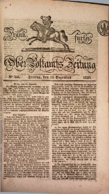 Frankfurter Ober-Post-Amts-Zeitung Freitag 22. Dezember 1820