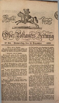 Frankfurter Ober-Post-Amts-Zeitung Donnerstag 28. Dezember 1820