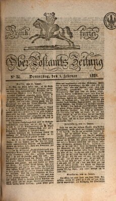 Frankfurter Ober-Post-Amts-Zeitung Donnerstag 1. Februar 1821