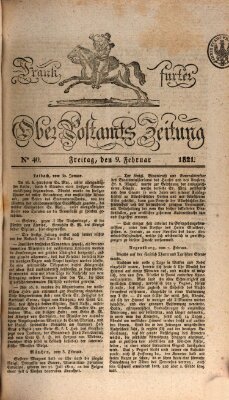 Frankfurter Ober-Post-Amts-Zeitung Freitag 9. Februar 1821