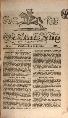 Frankfurter Ober-Post-Amts-Zeitung Samstag 10. Februar 1821