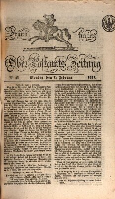 Frankfurter Ober-Post-Amts-Zeitung Montag 12. Februar 1821