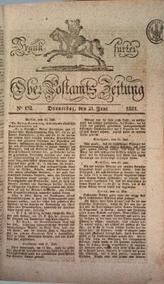 Frankfurter Ober-Post-Amts-Zeitung Donnerstag 21. Juni 1821