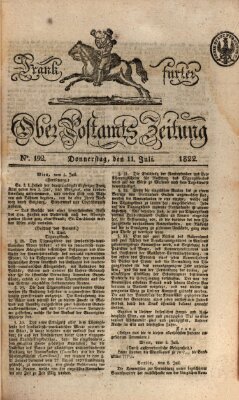 Frankfurter Ober-Post-Amts-Zeitung Donnerstag 11. Juli 1822