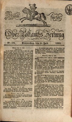 Frankfurter Ober-Post-Amts-Zeitung Donnerstag 25. Juli 1822