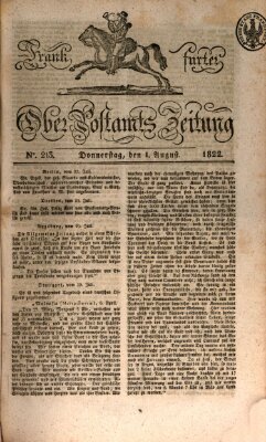 Frankfurter Ober-Post-Amts-Zeitung Donnerstag 1. August 1822