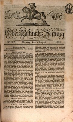 Frankfurter Ober-Post-Amts-Zeitung Montag 5. August 1822