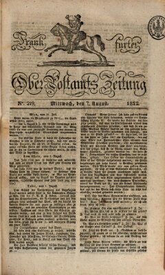 Frankfurter Ober-Post-Amts-Zeitung Mittwoch 7. August 1822