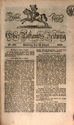 Frankfurter Ober-Post-Amts-Zeitung Sonntag 18. August 1822